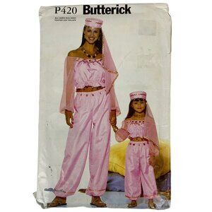 Butterick P420 Mom Daughter XS-L Genie Belly Dancer Costume Pattern 2000 UNCUT